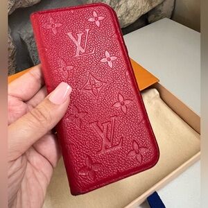 Louis Vuitton Scarlet Empreinte Iphone X XS Folio Case
